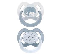 babynova Set de 2 Chupetes de Silicona con Caja de Esterilización - Talla 1, 0-6 Meses - Chupete Ortodóntico - Sin BPA - Elefantes