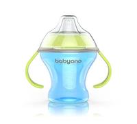 BabyOno Vaso de goteo con boquilla suave natural para enfermería, 180 ml, color verde