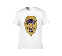 BabyPaper Hawaii Five O Badge Lucky City Comfortable Chest Loose Fit Camiseta blanca, blanco, M
