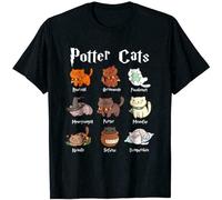 BabyPaper Potter Cats Potter Rawrnald Purrter T-Shirt For Cats Lovers Black M