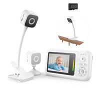 Babyphone Camera con clip y soporte para cama, 1080P Camera Bebe Vigilancia sin WiFi, Visión Nocturna, Audio Bidireccional, Detección de llanto, Tarjeta 32G, Fácil de instalar, Regalo Nacimiento