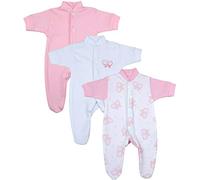 Babyprem Bebé Prematuro 3 x Pijama Mameluco Ropa de Algodón Niñas 38-44cm Mariposa Rosa P2