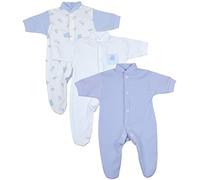 Babyprem Bebé Prematuro 3 x Pijama Mameluco Ropa de Algodón Niños 0-32cm Oso Azul P0