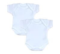 Babyprem Bebé Prematuro Conjunto 2 Chalecos de Bodies Color Liso Ropa Algodón 0-32cm Blanco