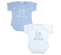 BabyPrem Bebé Prematuro Conjunto 2 Chalecos de Bodies Mono Ropa Algodón I'm a Little Miracle 44-50cm AZUL