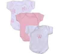 Babyprem Bebé Prematuro Conjunto 3 Chalecos de Bodies Mono Ropa Algodón Rosa Niñas 38-44cm Mariposa Rosa P2