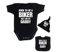 BabyPrem Conjunto de ropa para bebé nacido para ser un motociclista como papá recién nacido, 12 meses, Negro, 0-3 Months