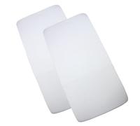 BabyPrem Juego de 2 sábanas bajeras de algodón para cuna de viaje, 95 x 65 cm, color blanco
