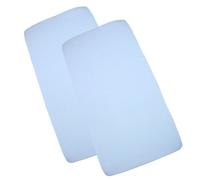 Babyprem Lote de 2 sábanas elásticas para cuna, 95 x 65 cm azul celeste