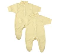 BabyPrem Ropa de bebé prematuro para bebés prematuros, 2 pijamas de algodón para bebés de 1 a 3 libras, 3 a 5 libras, 5 a 8 libras, color blanco limón, Limón., 44-50