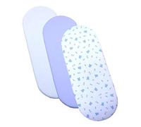 BabyPrem sábana elástica de 3 sábana bajera algodón niños Moisés Cesta Sheets 73 - 76 x 28 - 30 cm azul Blue Teddy & Dummies