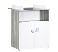 BabyPrice - Cómoda cambiador (2 puertas, 97 x 76 x 66 cm, madera, color gris