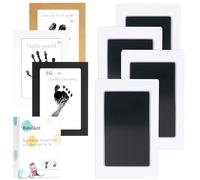 BabyQunt Kit de huellas de manos y pies de bebé sin tinta, kit de almohadilla de tinta de tacto limpio, sello de mano infantil seguro sin ensuciar, paquete de 4 almohadillas de impresión sin tinta