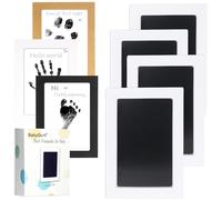 BabyQunt Kit de huellas de manos y pies de bebé sin tinta, kit de almohadilla de tinta de tacto limpio, sello de mano infantil seguro sin ensuciar, paquete de 4 almohadillas de impresión sin tinta