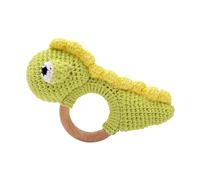 Babyrassel Gehäkelt Greifling Baby Holz gehäkelte Gehäkelte Babyrassel Handmade Rassel Greifling Baby Rassel Beißring Holz Babyrassel Greifling Spielzeug Taufgeschenk für Mädchen und Jungen