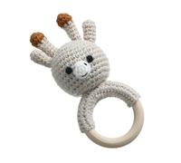 Babyrassel - Hholz Baby Rassel Toys | Anillo de mordeduras de animales ganchetos de bebé | Soft a Babyarty Decor para el cumpleaños de cumpleaños | Regalos para bebés para el nacimiento para niñas/niñ