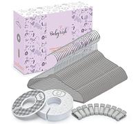 Babyrish Velvet Baby Hangers 30 Pack, Ultra Thin Nonslip Nursery Clothes Hangers (Grey)