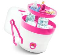 Babyruf BS 29b Esterilizador para biberones, esterilizador a vapor y vaporizador, hasta 6 botellas, operación fácil, primer equipo para recién nacidos, limpiador de botellas, accesorios para bebés