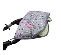 Babys-Dreams Manoplas para empujar carro de bebé, hechas de lana de cordero, calienta tus manos, con diseño de lechuzas, 13 colores distintos §2