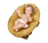 Babys - Figura de Jesús en pesebre, material de resina hecha a mano, exhibición de nacimiento sagrado, acento devocional de mesa, cuna inspirada en la fe para representación de esculturas, decoración