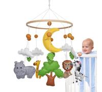 Babys Mobile para crib - Jungle Animal Theme Nursery Mobile | Lámina para camas de madera con figuras de animales bosque