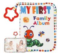 Baby's My First Family Álbum de fotos de tela suave para fotos de 4 x 6, Mi primer libro con recuerdos de bebé con ganchos para recién nacidos, niños pequeños y niños Baby Shower (oruga)