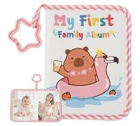 Baby's My First Family Álbum de fotos de tela suave para fotos de 4 x 6, Mi primer libro con recuerdos de bebé con ganchos para recién nacidos, niños pequeños y niños Baby Shower (oso)