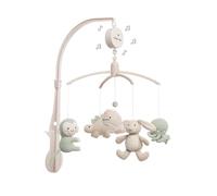 Baby's Only - Móvil Musical Baby Animals - Con figuras tejidas - Caja de música para bebés con melodías - Móvil para bebés con música - Para Niños y Niñas - Laurel Green/Warm Linen