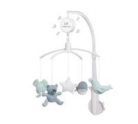 Baby's Only - Móvil Musical Baby - Con figuras tejidas - Caja de música para bebés con melodías - Fácil de colocar - Móvil para bebés con música - Niños y Niñas - Stonegreen/Mint/Blanco