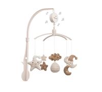 Baby's Only - Móvil Musical Baby Heaven - Con figuras tejidas - Caja de música para bebés con melodías - Fácil de colocar - Móvil para bebés con música - Niños y Niñas - Clay/Warm Linen