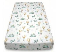 BabySafe Sábana Bajera Ajustable Cuna y Minicuna 100% Algodón Oeko-Tex Certificado, Cubrecolchón Transpirable, Esquinas Elásticas | 140x70 cm - Pattern 1