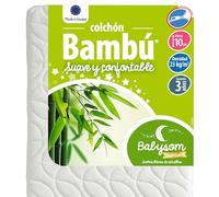 Babysom - Colchón Cuna Bebé Bambú | 60x120 cm | Natural | Altura 10 cm | Antiácaros | Antiasfixia | Transpirable | Reglaje Térmico | Desenfundable