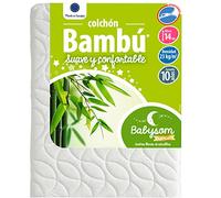 Babysom - Colchón Cuna Bebé Bambú - 60x120 cm - Natural - Altura 14 cm - Antiácaros - Antiasfixia - Transpirable - Reglaje Térmico - Desenfundable