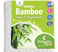 Babysom - Colchón Cuna Bebé Bambú | 70x140 cm | Natural | Altura 10 cm | Antiácaros | Antiasfixia | Transpirable | Reglaje Térmico | Desenfundable