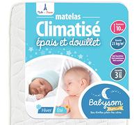 Babysom - Colchón Cuna Bebé Doble cara | 80x160 cm | Verano/Invierno | Altura 10 cm | Antiácaros | Antiasfixia | Transpirable | Reglaje Térmico