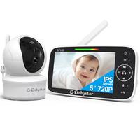 Babystar Vigilabebés con cámara de 5 Pulgadas 720P HD Vigilabebés sin WiFi con cámara y Audio, batería de 4000 mAh, Monitor de bebé, función Vox, Sensor de Temperatura, visión Nocturna