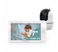 Babystar Vigilabebés con cámara de 7 Pulgadas 1080P HD Video Babyphon, visión Nocturna por Infrarrojos, Modo de Audio bidireccional y VOX, Temperatura, hasta 22 Horas de duración de la batería