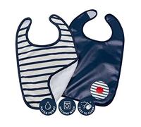 BabyToLove Set of 2 Bibs | Soft & Waterproof with a Hook & Loop Closure | Infant & Toddler Mealtimes
