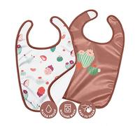 BabyToLove Set of 2 Bibs | Soft & Waterproof with a Hook & Loop Closure | Infant & Toddler Mealtimes | Cactus Garden