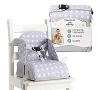 BabyToLove Travel Up Asiento elevador para bebé y almacenamiento | Ligero sobre la marcha y fácil de llevar | White Stars