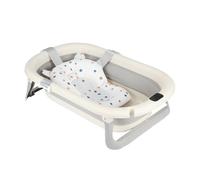 Babywanne Faltbar Mit - Cojín flotante con diseño lindo - babybadewanne Xxl Mit Badethermometer - Von Der Geburt Bis 3 Jahre - Baby Bathtub - Regalo de nacimiento para niña o niño (Gris)
