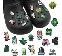 BABYZOCO Adornos De zapato, Decoración De Shoe Charms, Colgante De Marihuana, Pack 16 Unidades