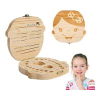 BABYZOCO Caja de Dientes niñas, Caja para Dientes de Leche, Caja de Madera Guardar Dientes, Guardadientes, Caja dientes infantil, Estuche dientes, 12 cm x 2.8 cm altura, Madera, Incluye pinza y bote
