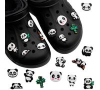 BABYZOCO Charms para Crocs, Crocs Pin, Shoe Charm, Adornos De Zapas, Decoración, Colgante de Zapato, Diseño Oso Panda, Pack 11 Unidades