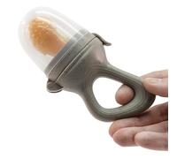 BABYZOCO Chupete fruta bebe, Chupete rellenar con fruta, Mordedor bebe, chupe antiahogo, chupete de dentición para bebe, Tetina silicona, Sin BPA, Apto para Bebés de 3 a 6 mese, Gris