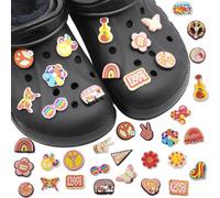 BABYZOCO Pines Charms para crocs, Crocs Pin, Crocs charms, Shoe Charm, Adornos De Zapa, decoración de zapatos para Regalos, Colgante de zapato, Diseño de hippie, Pack 26 unidades