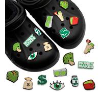 BABYZOCO Pines Charms para crocs, Crocs Pin, Crocs Charms, Shoe Charm,Adornos De Zapatos, decoración de zapatos para Regalos, Colgante de zapato, Diseño Dinero Money, Pack 10 unidades