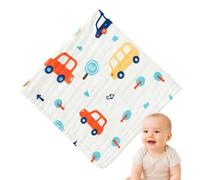 BABYZOCO Toalla Gasa para Bebe, Toallitas de algodón para bebé, Toallitas de Muselina para bebé, Muselinas Bebe Algodón, 6 Capas de absorción, 100% algodón, 25 x 25 cm, Diseño Estampado Coches