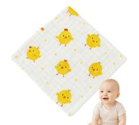 BABYZOCO Toalla Gasa para Bebe, Toallitas de algodón para bebé, Toallitas de Muselina para bebé, Muselinas Bebe Algodón, 6 Capas de absorción, 100% algodón, 25 x 25 cm, Diseño Estampado Pollos