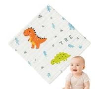 BABYZOCO Toalla Gasa para Bebe, Toallitas de algodón para bebé, Toallitas de Muselina para bebé, Muselinas Bebe Algodón, 6 Capas de absorción, 100% algodón, 25 x 25 cm, Diseño Estampado Dinosaurios